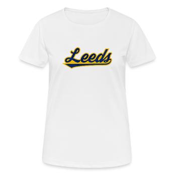 Lettrage Leeds Uk - T-shirt respirant Femme - blanc - Devant - AI Model Female 172 dark (172cm)