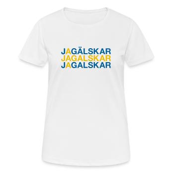 I LOVE SWEDEN Sweden Flag - Women's Breathable T-Shirt - white - Front - AI Model Female 172 dark (172cm)