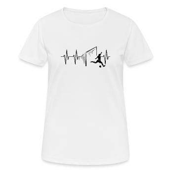 Soccer Goal Shot Heartbeat Player Team - Women's Breathable T-Shirt - white - Front - AI Model Female 172 dark (172cm)