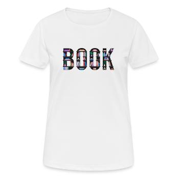Dinkelbuch mit Bücherregalen, Lesen und Literat - Frauen T-Shirt atmungsaktiv - Weiß - Vorne - AI Model Female 172 dark (172cm)