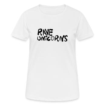 Rave Unicorns Logo Text Black - Women's Breathable T-Shirt - white - Front - AI Model Female 172 dark (172cm)