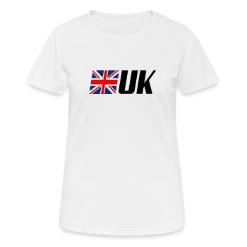Offizielle Flagge des Vereinigten Königreichs - Frauen T-Shirt atmungsaktiv - Weiß - Vorne - AI Model Female 172 dark (172cm)