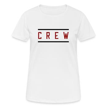 Crew - Frauen T-Shirt atmungsaktiv - Weiß - Vorne - AI Model Female 172 dark (172cm)