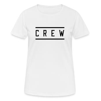 crew - Frauen T-Shirt atmungsaktiv - Weiß - Vorne - AI Model Female 172 dark (172cm)
