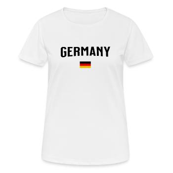 Germany - Frauen T-Shirt atmungsaktiv - Weiß - Vorne - AI Model Female 172 dark (172cm)