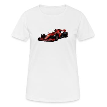 Illustration de voiture de course rouge haute brillance - T-shirt respirant Femme - blanc - Devant - AI Model Female 172 dark (172cm)