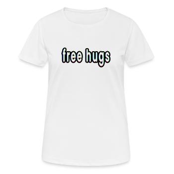 Kostenlose Umarmungen - Frauen T-Shirt atmungsaktiv - Weiß - Vorne - AI Model Female 172 dark (172cm)