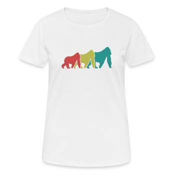 Silhouettes des Trois Singes Rétro - T-shirt respirant Femme - blanc - Devant - AI Model Female 172 dark (172cm)