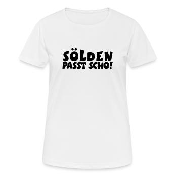 Sölden Passt Scho! - Frauen T-Shirt atmungsaktiv - Weiß - Vorne - AI Model Female 172 dark (172cm)