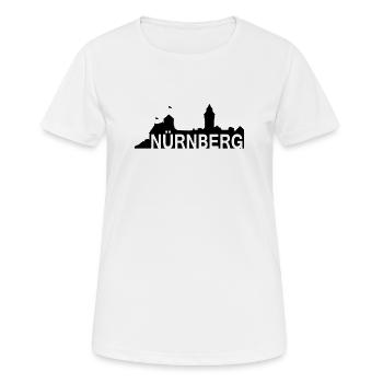 Nuremberg - roil © - Nuremberg avec la silhouette - T-shirt respirant Femme - blanc - Devant - AI Model Female 172 dark (172cm)