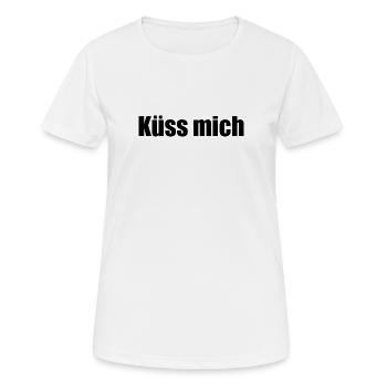 Küss mich - Frauen T-Shirt atmungsaktiv - Weiß - Vorne - AI Model Female 172 dark (172cm)