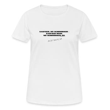 Ein Sprichwort zur schwäbischen Logik - Frauen T-Shirt atmungsaktiv - Weiß - Vorne - AI Model Female 172 dark (172cm)