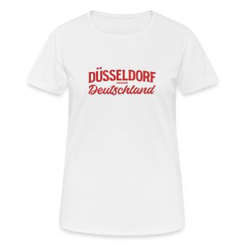 Düsseldorf Deutschland Retro Schriftlogo - Frauen T-Shirt atmungsaktiv - Weiß - Vorne - AI Model Female 172 dark (172cm)