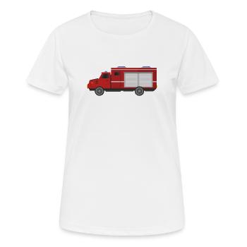 Camion de pompiers - T-shirt respirant Femme - blanc - Devant - AI Model Female 172 dark (172cm)