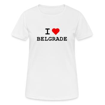 Ich liebe Belgrade - J’adore Belgrade - T-shirt respirant Femme - blanc - Devant - AI Model Female 172 dark (172cm)
