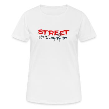 Street Life Graffiti  - Frauen T-Shirt atmungsaktiv - Weiß - Vorne - AI Model Female 172 dark (172cm)