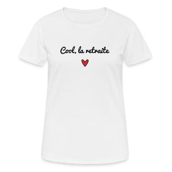 RETRAITE. RETRAITE. RETRAITEE. RETRAITE - T-shirt respirant Femme - blanc - Devant - AI Model Female 172 dark (172cm)