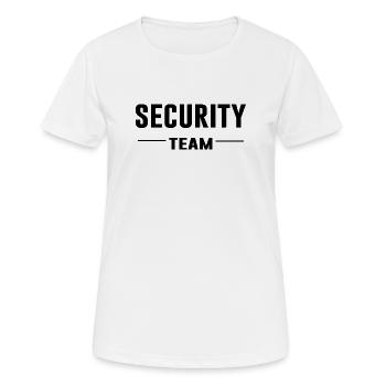 Security Team – Sicherheit | Ordnung | Crew Shirt - Frauen T-Shirt atmungsaktiv - Weiß - Vorne - AI Model Female 172 dark (172cm)