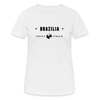 Brasilia Brazil Coordinates Planet Earth - Women's Breathable T-Shirt - white - Front - AI Model Female 172 dark (172cm)