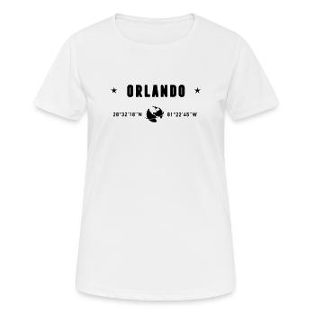 Orlando, Floride, coordonnées de la planète Terre - T-shirt respirant Femme - blanc - Devant - AI Model Female 172 dark (172cm)