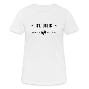 Coordonnées de St Louis, Missouri : la planète Terre - T-shirt respirant Femme - blanc - Devant - AI Model Female 172 dark (172cm)
