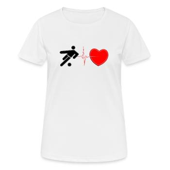 Soccer Heartbeat Lifeline – Fußball-Leidenschaft Kunst - Frauen T-Shirt atmungsaktiv - Weiß - Vorne - AI Model Female 172 dark (172cm)