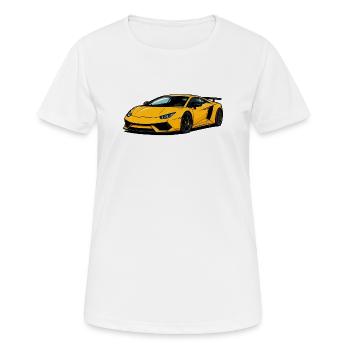 Speedster Supercar jaune - T-shirt respirant Femme - blanc - Devant - AI Model Female 172 dark (172cm)
