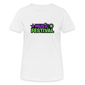 Music Festival Lettering Graphic - Women's Breathable T-Shirt - white - Front - AI Model Female 172 dark (172cm)