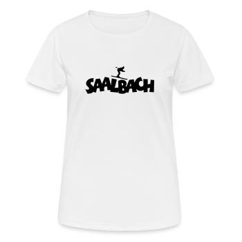 Saalbach Österreich Ski Skifahrer - Frauen T-Shirt atmungsaktiv - Weiß - Vorne - AI Model Female 172 dark (172cm)