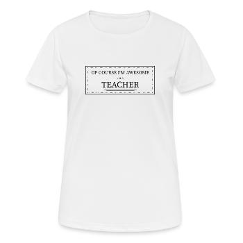 Prof - T-shirt respirant Femme - blanc - Devant - AI Model Female 172 dark (172cm)