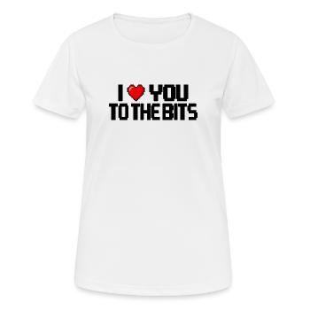 I love you to the bits - Women's Breathable T-Shirt - white - Front - AI Model Female 172 dark (172cm)
