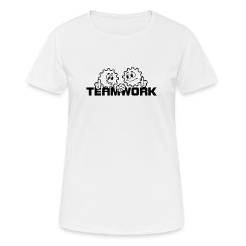 Travail d’équipe 3 - T-shirt respirant Femme - blanc - Devant - AI Model Female 172 dark (172cm)