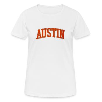 Austin Varsity Lettering - Women's Breathable T-Shirt - white - Front - AI Model Female 172 dark (172cm)