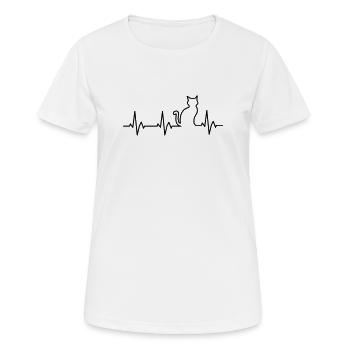 Katzen-Rettungsleine - Frauen T-Shirt atmungsaktiv - Weiß - Vorne - AI Model Female 172 dark (172cm)