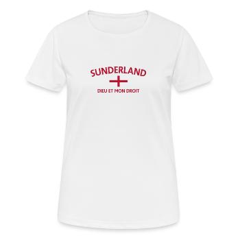 Drapeau de Sunderland Devise Écusson - T-shirt respirant Femme - blanc - Devant - AI Model Female 172 dark (172cm)