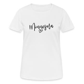 Minnesota Cœur Femmes Amour Minnesota - T-shirt respirant Femme - blanc - Devant - AI Model Female 172 dark (172cm)
