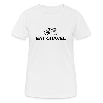 Eat Gravel - Gravel Bike Design - Women's Breathable T-Shirt - white - Front - AI Model Female 172 dark (172cm)