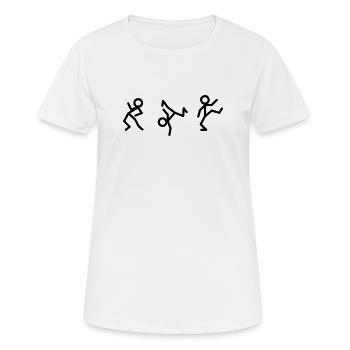 Bonshommes bâtons dansants - T-shirt respirant Femme - blanc - Devant - AI Model Female 172 dark (172cm)