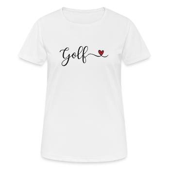 Golf Design mit Herz - Frauen T-Shirt atmungsaktiv - Weiß - Vorne - AI Model Female 172 dark (172cm)