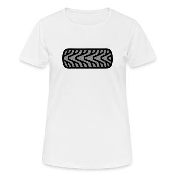 Motorcycle Tire Tread Graphic - Women's Breathable T-Shirt - white - Front - AI Model Female 172 dark (172cm)