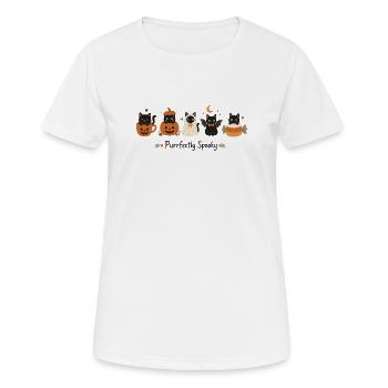 Chats Halloween - T-shirt respirant Femme - blanc - Devant - AI Model Female 172 dark (172cm)
