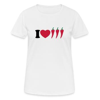 I love chilli - Women's Breathable T-Shirt - white - Front - AI Model Female 172 dark (172cm)