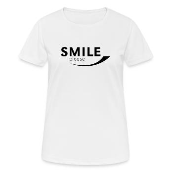 Smile please - T-shirt respirant Femme - blanc - Devant - AI Model Female 172 dark (172cm)