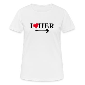 J’aime sa chemise - T-shirt respirant Femme - blanc - Devant - AI Model Female 172 dark (172cm)