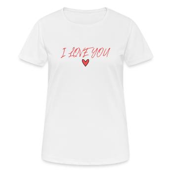 VALENTINSTAG. Junggesellinnenabschied. ICH LIEBE DICH. ICH LIEBE DICH. LIEBE - Frauen T-Shirt atmungsaktiv - Weiß - Vorne - AI Model Female 172 dark (172cm)