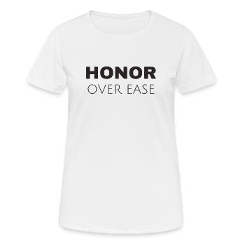 L’honneur plutôt que la facilité – Citation de motivation minimaliste - T-shirt respirant Femme - blanc - Devant - AI Model Female 172 dark (172cm)