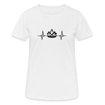 Carpenter's guild sign heartbeat carpenter - Women's Breathable T-Shirt - white - Front - AI Model Female 172 dark (172cm)