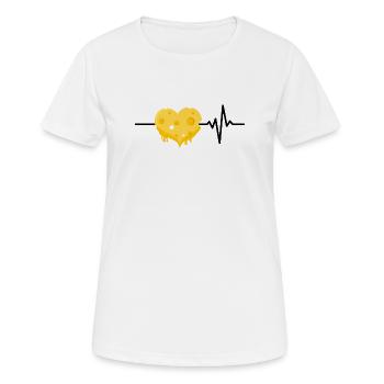 Cheese is my life, heartbeat, cheese lover - Women's Breathable T-Shirt - white - Front - AI Model Female 172 dark (172cm)