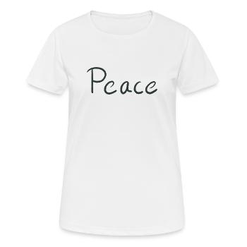 Peace Hand Lettering Green - Women's Breathable T-Shirt - white - Front - AI Model Female 172 dark (172cm)