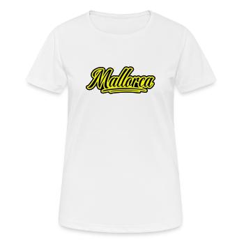 Mallorca Schrift - Frauen T-Shirt atmungsaktiv - Weiß - Vorne - AI Model Female 172 dark (172cm)